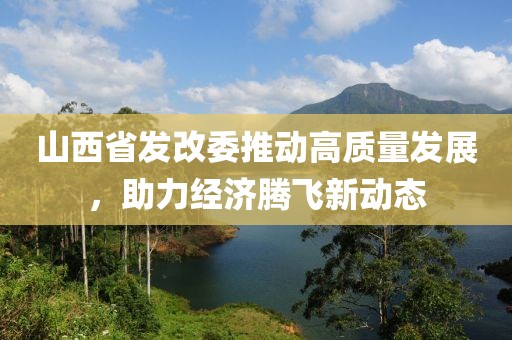 山西省發(fā)改委推動高質量發(fā)展，助力經濟騰飛新動態(tài)
