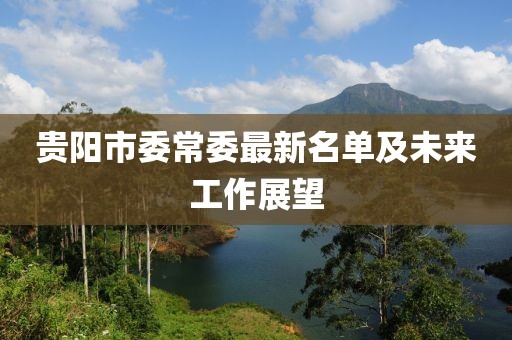 貴陽(yáng)市委常委最新名單及未來(lái)工作展望