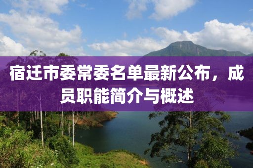 宿遷市委常委名單最新公布，成員職能簡介與概述