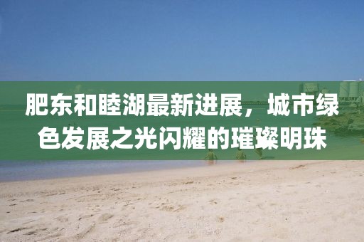 肥東和睦湖最新進(jìn)展，城市綠色發(fā)展之光閃耀的璀璨明珠
