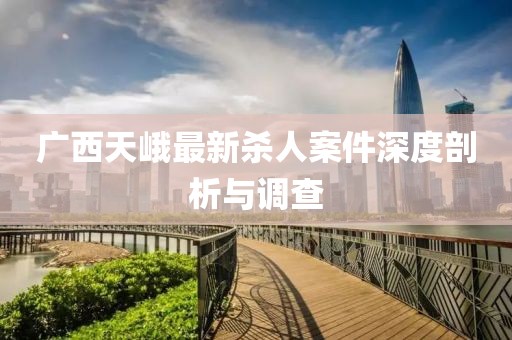 廣西天峨最新殺人案件深度剖析與調(diào)查