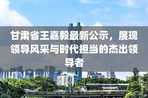甘肅省王嘉毅最新公示，展現(xiàn)領(lǐng)導(dǎo)風(fēng)采與時(shí)代擔(dān)當(dāng)?shù)慕艹鲱I(lǐng)導(dǎo)者