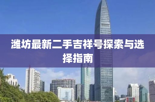 濰坊最新二手吉祥號(hào)探索與選擇指南