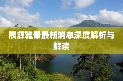 辰源雅景最新消息深度解析與解讀