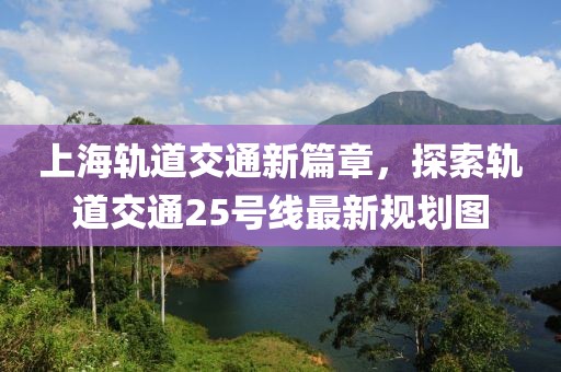 上海軌道交通新篇章，探索軌道交通25號(hào)線最新規(guī)劃圖