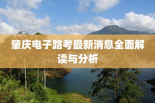 肇慶電子路考最新消息全面解讀與分析
