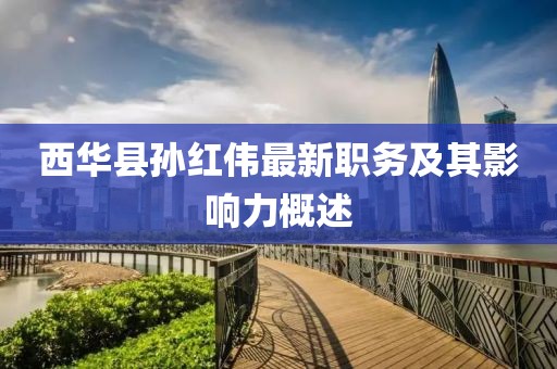 西華縣孫紅偉最新職務(wù)及其影響力概述