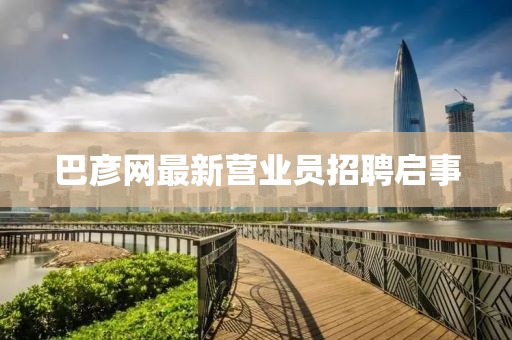 巴彥網最新營業(yè)員招聘啟事
