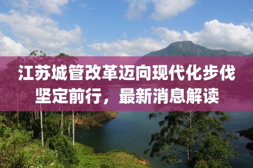江蘇城管改革邁向現(xiàn)代化步伐堅(jiān)定前行，最新消息解讀