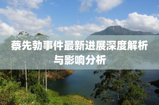 蔡先勃事件最新進(jìn)展深度解析與影響分析