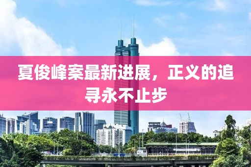 夏俊峰案最新進展，正義的追尋永不止步