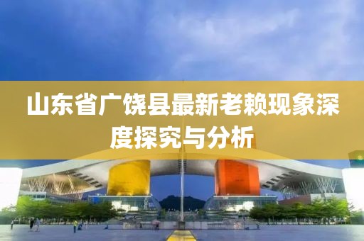 山東省廣饒縣最新老賴現象深度探究與分析