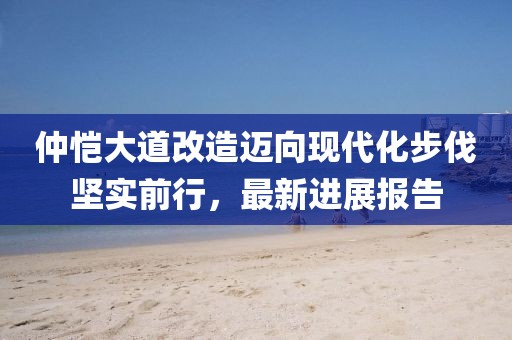 仲愷大道改造邁向現(xiàn)代化步伐堅實前行，最新進展報告
