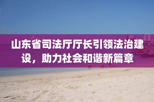 山東省司法廳廳長引領(lǐng)法治建設(shè)，助力社會和諧新篇章