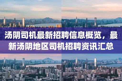 湯陰司機(jī)最新招聘信息概覽，最新湯陰地區(qū)司機(jī)招聘資訊匯總