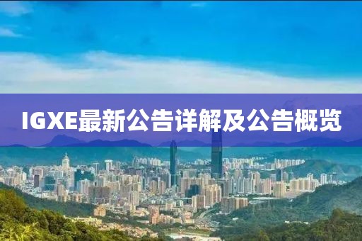 IGXE最新公告詳解及公告概覽