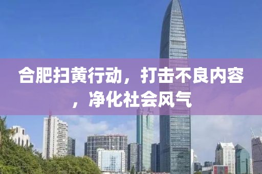 合肥掃黃行動，打擊不良內(nèi)容，凈化社會風氣