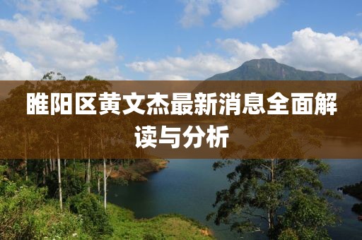 睢陽(yáng)區(qū)黃文杰最新消息全面解讀與分析