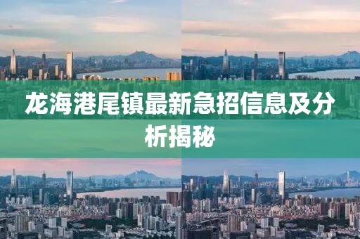 龍海港尾鎮(zhèn)最新急招信息及分析揭秘