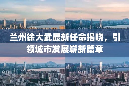 蘭州徐大武最新任命揭曉，引領(lǐng)城市發(fā)展嶄新篇章