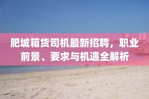 肥城箱貨司機(jī)最新招聘，職業(yè)前景、要求與機(jī)遇全解析