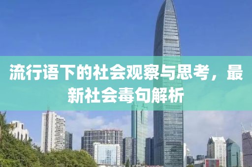 流行語(yǔ)下的社會(huì)觀察與思考，最新社會(huì)毒句解析