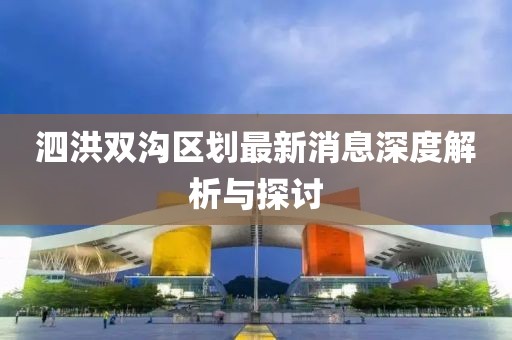 泗洪雙溝區(qū)劃最新消息深度解析與探討