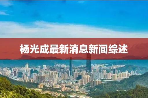 楊光成最新消息新聞綜述