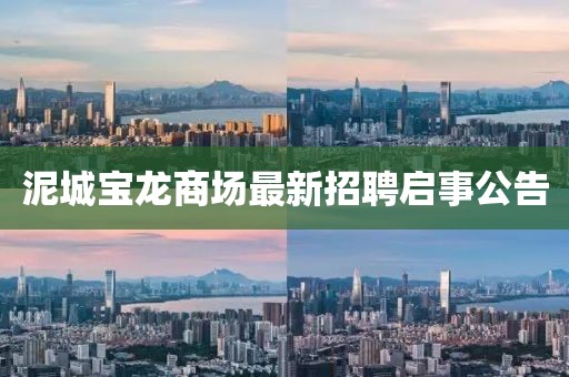 泥城寶龍商場最新招聘啟事公告