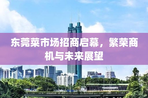 東莞菜市場(chǎng)招商啟幕，繁榮商機(jī)與未來展望