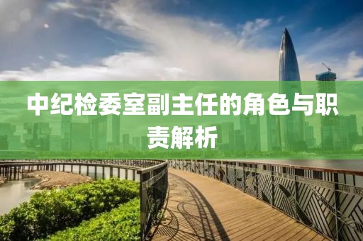 中紀(jì)檢委室副主任的角色與職責(zé)解析