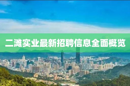 二灘實業(yè)最新招聘信息全面概覽